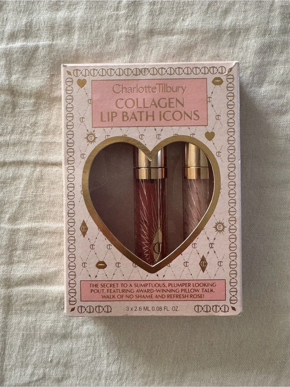 NWT Charlotte Tilbury Collagen Lip Bath Mini Duo Set - Rose & Nude Shades